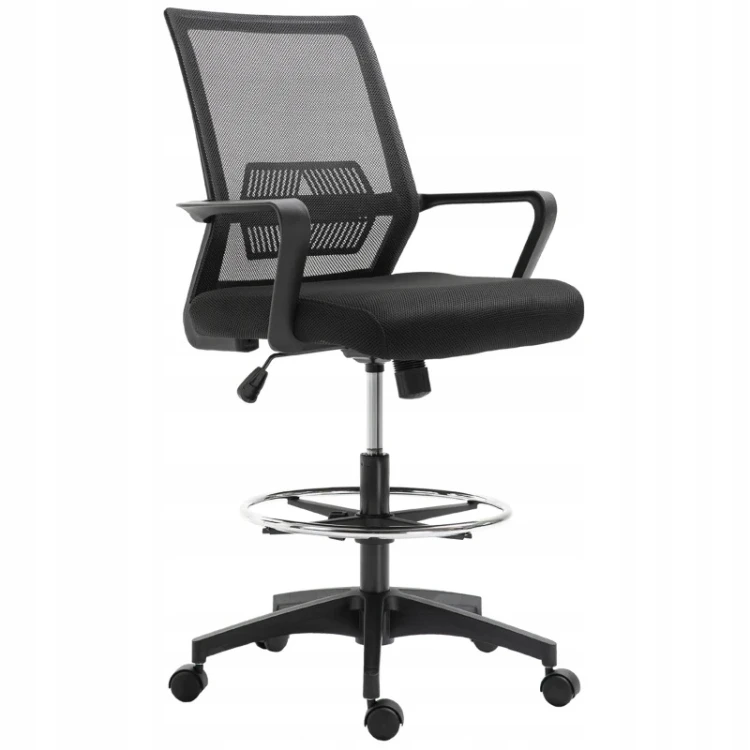 Fotel biurowy ergonomiczny z podnóżkiem Vinsetto krzesło obrotowe, czarny