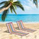 Leżaki plażowe składane z poduszką Outsunny zestaw 2 szt. kolorowe