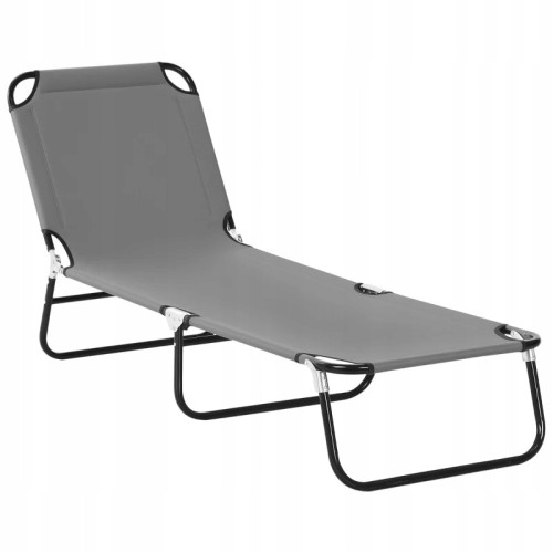 Leżak plażowy leżanka składana regulowana 188 cm, szary Outsunny