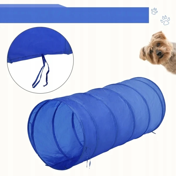 Zestaw agility dla psa tunel, slalom, przeszkody, zestaw do ćwiczeń PawHut