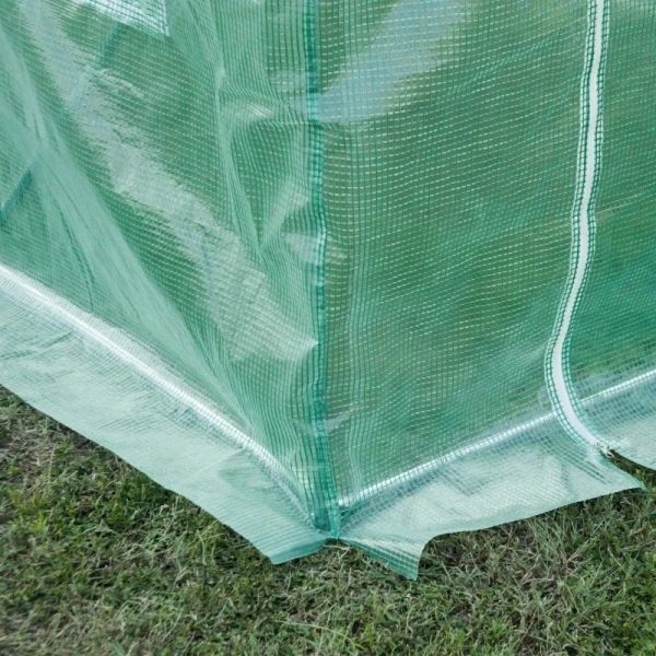 Pokrowiec do szklarni tunelowej 300x200x200 cm PE z oknami Outsunny zielony
