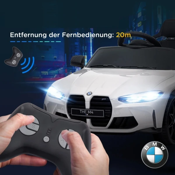 Samochód elektryczny dla dzieci BMW M4 12V pilot biały AIYAPLAY