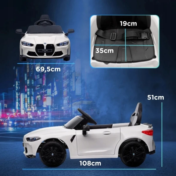 Samochód elektryczny dla dzieci BMW M4 12V pilot biały AIYAPLAY