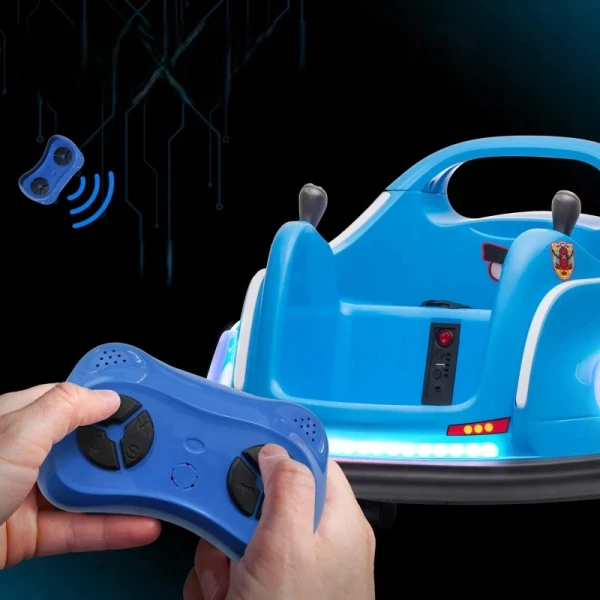 Elektro Bumper Car dla dzieci 12V z pilotem 360° LED Angry Birds niebieski AIYAPLAY