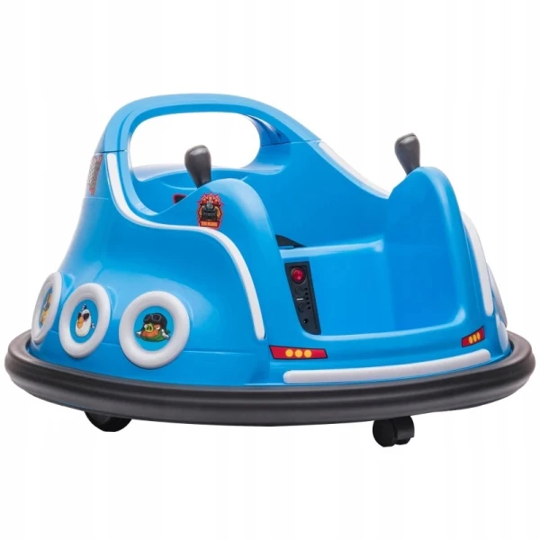 Elektro Bumper Car dla dzieci 12V z pilotem 360° LED Angry Birds niebieski AIYAPLAY