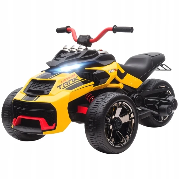 Quad elektryczny dla dzieci AIYAPLAY 12V ATV 3-kołowy MP3 LED żółty