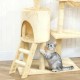Drapak dla kota PawHut 134 cm z domkiem, legowiskiem, platformą, beżowy