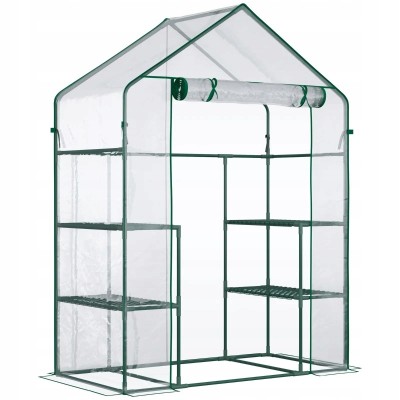 Szklarnia foliowa Outsunny 142x73x195 cm z drzwiami i półkami