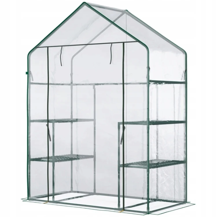 Szklarnia foliowa Outsunny 142x73x195 cm z drzwiami i półkami