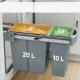 Kosz na śmieci do zabudowy 30L HOMCOM 20+10L wysuwany szary