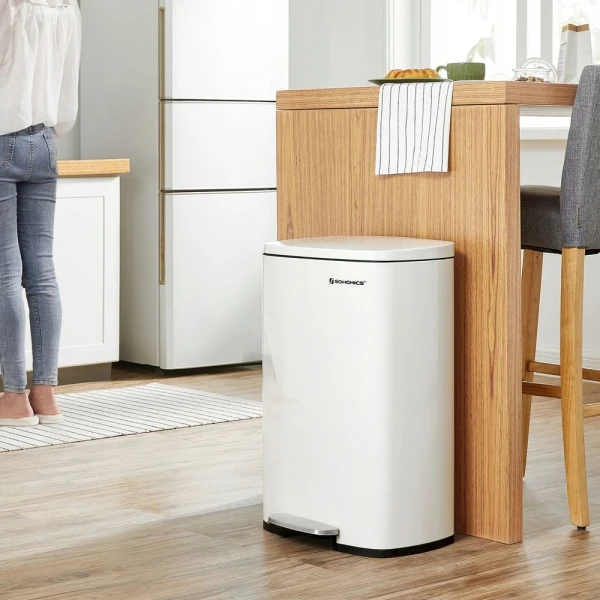 Kosz na śmieci SONGMICS 50L 1-komorowy biały soft close
