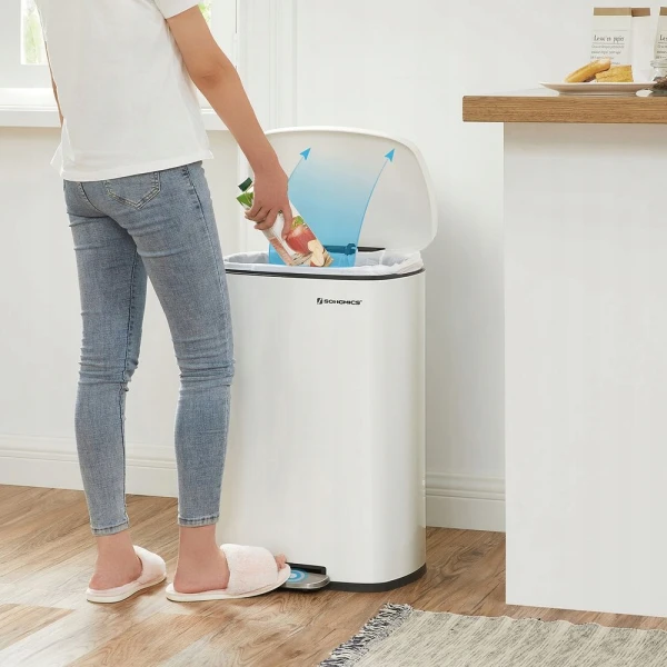 Kosz na śmieci SONGMICS 50L 1-komorowy biały soft close