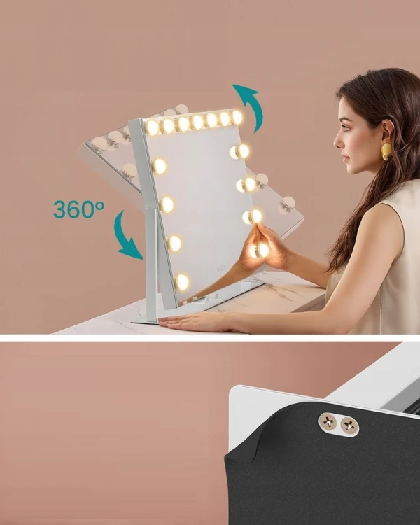 Lustro do makijażu SONGMICS LED USB 3 tryby światła