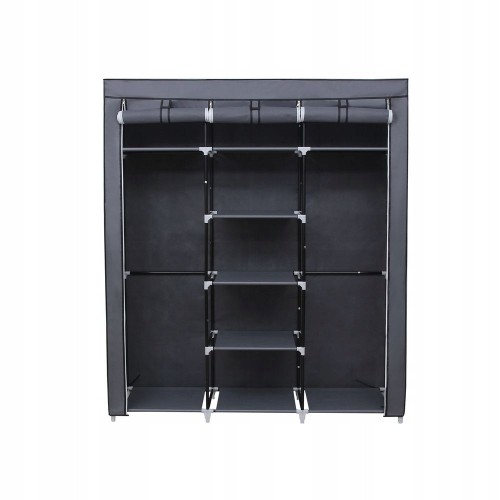 Szafa materiałowa SONGMICS 150x45x175 cm składana garderoba szara