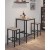Stół barowy kuchenny loft VASAGLE 60 x 60 x 90 cm szaro-czarny