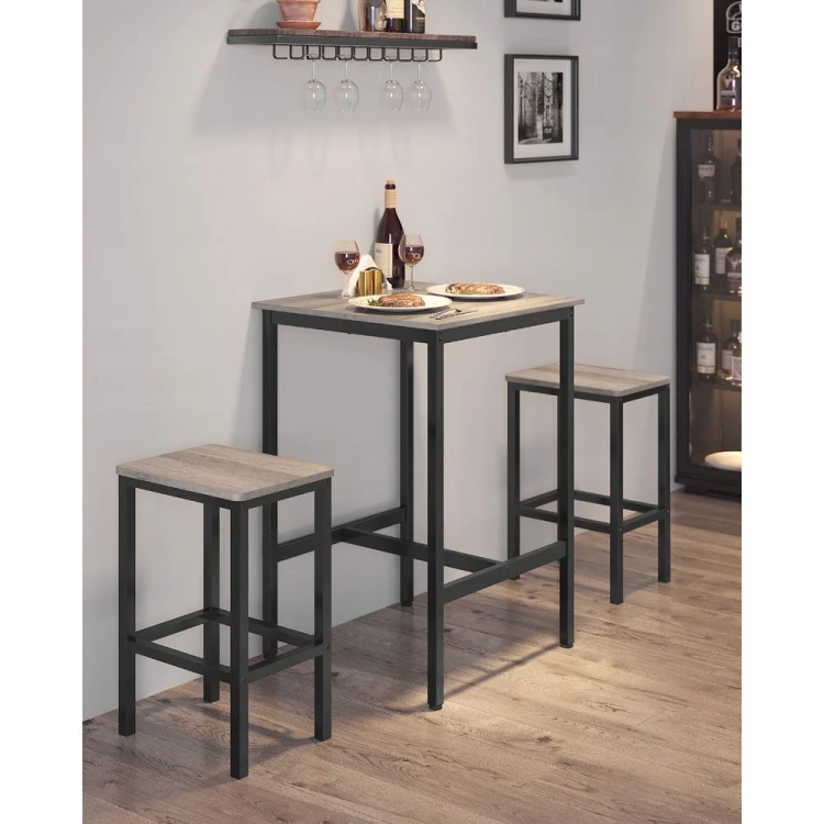 Stół barowy kuchenny loft VASAGLE 60 x 60 x 90 cm szaro-czarny