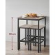 Stół barowy kuchenny loft VASAGLE 60 x 60 x 90 cm szaro-czarny