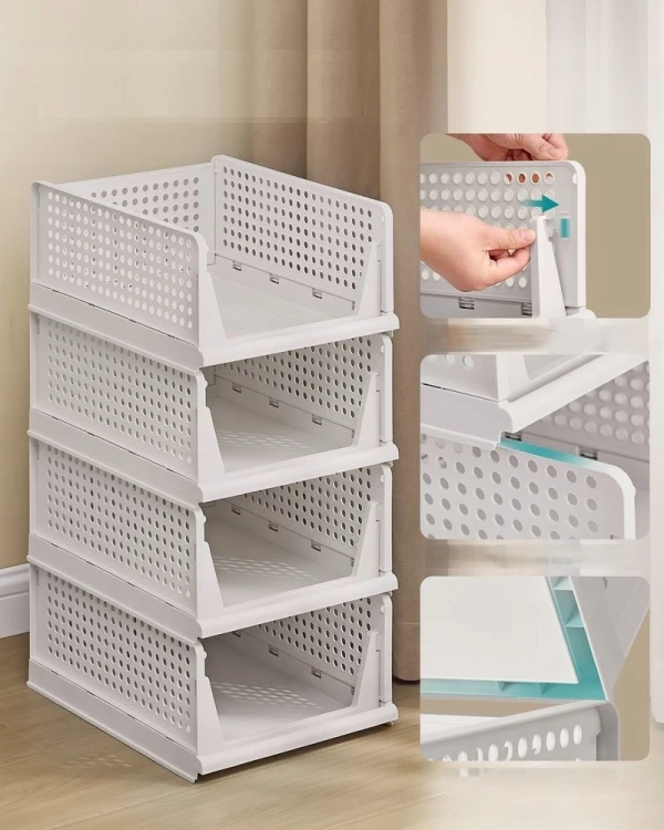 Organizer szuflady SONGMICS zestaw 4 szt. kosze modułowe białe