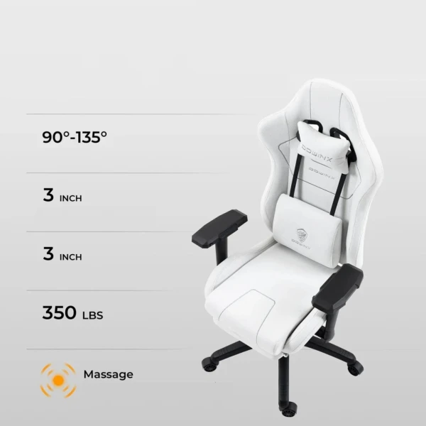 Fotel gamingowy Dowinx Luxury LS-6657B biały