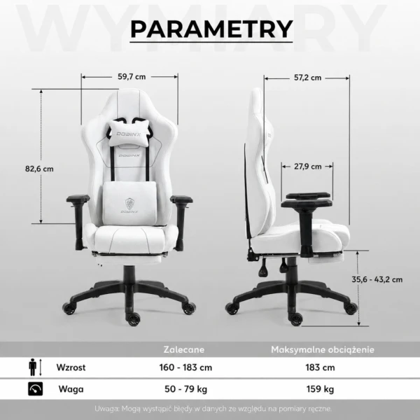 Fotel gamingowy Dowinx Luxury LS-6657B biały