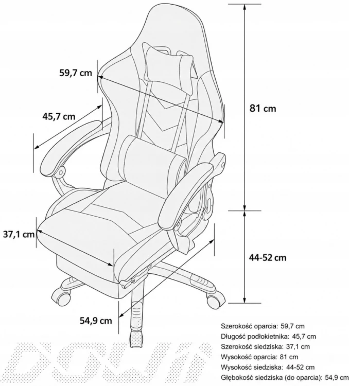 Fotel gamingowy Dowinx Racing Series 6688 różowo-biały