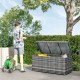 Skrzynia ogrodowa 380L rattan PE 130 x 61 x 65 cm ciemnoszara Outsunny