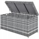 Skrzynia ogrodowa 380L rattan PE 130 x 61 x 65 cm ciemnoszara Outsunny