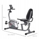 Rower treningowy magnetyczny 8 poziomów LCD HOMCOM szaro-srebrny