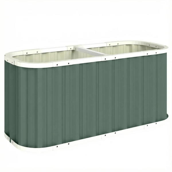 Skrzynia podwyższona metalowa zielona 136 x 53 x 61 cm warzywnik Outsunny