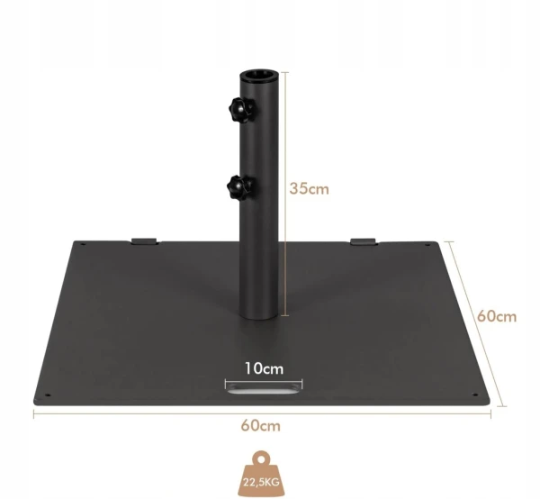 Podstawa parasola 21,5 kg na kółkach regulowana 41/49 mm COSTWAY czarna