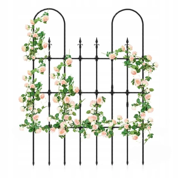 Metalowa pergola ogrodowa 146 x 186 cm do roślin pnących COSTWAY czarna