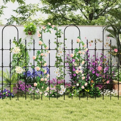 Metalowa pergola ogrodowa 146 x 186 cm do roślin pnących COSTWAY czarna