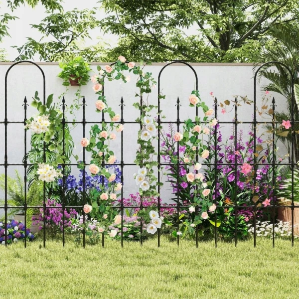 Metalowa pergola ogrodowa 146 x 186 cm do roślin pnących COSTWAY czarna