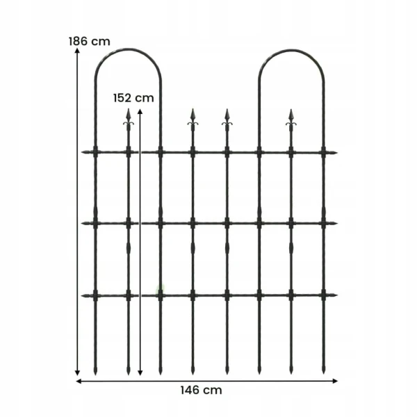 Metalowa pergola ogrodowa 146 x 186 cm do roślin pnących COSTWAY czarna