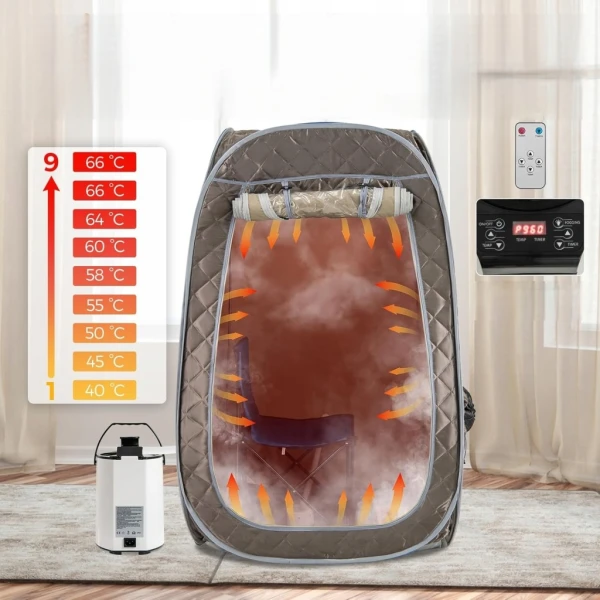 Przenośna sauna parowa 1000W 3L namiot sauna domowa 1-2 osoby COSTWAY