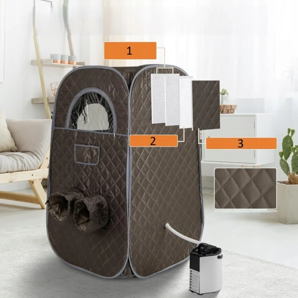 Przenośna sauna parowa 1000W 3L namiot sauna domowa 1-2 osoby COSTWAY