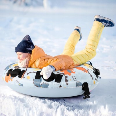 Opona śnieżna COSTWAY 132 cm dmuchane sanki z pompką do 100 kg