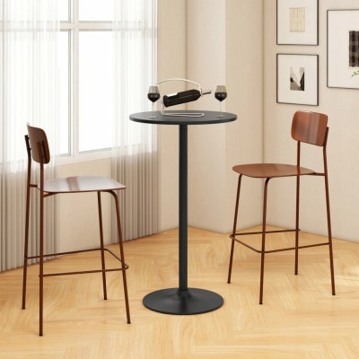Stolik barowy COSTWAY 60 cm okrągły wysoki czarny