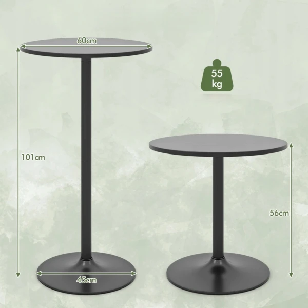 Stolik barowy COSTWAY 60 cm okrągły wysoki czarny