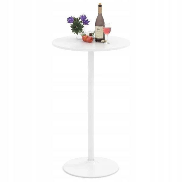Stolik barowy COSTWAY 60 cm okrągły wysoki biały