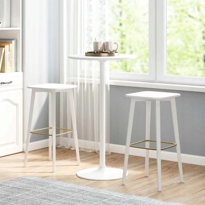 Stolik barowy COSTWAY 60 cm okrągły wysoki biały