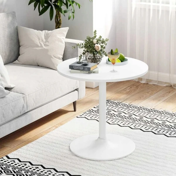 Stolik barowy COSTWAY 60 cm okrągły wysoki biały