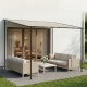Pergola przyścienna Outsunny 3x1,8 m kremowa zadaszenie tarasowe