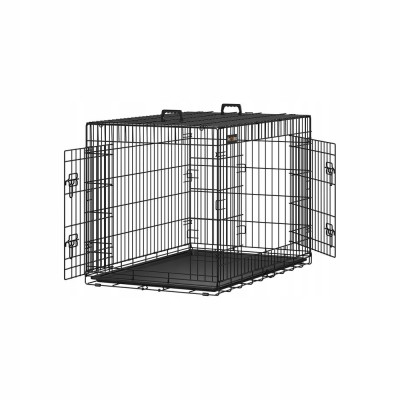 Klatka dla psa FEANDREA XL składana metalowa 107 x 70 x 77,5 cm czarna