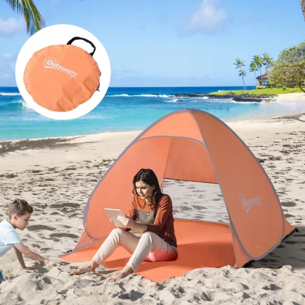 Namiot plażowy Pop Up automatyczny ochrona UV 2-3 osobowy camping Outsunny