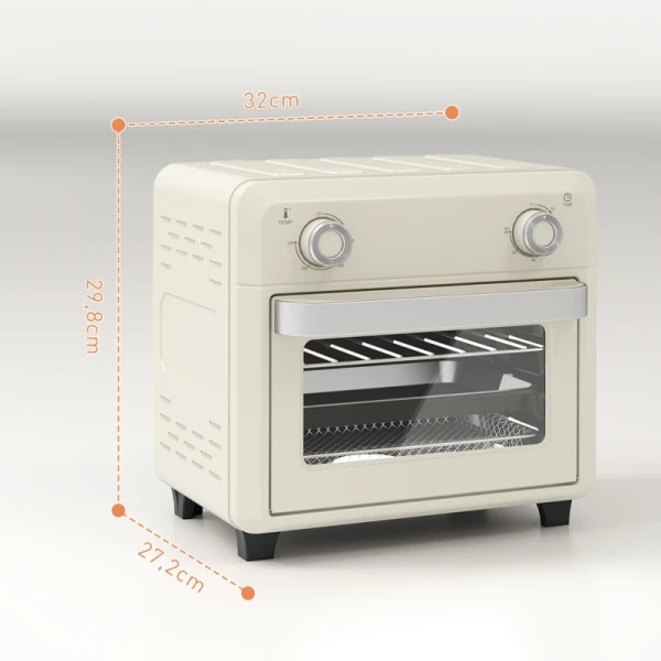 Mini piekarnik 1000W 10L z termoobiegiem kremowy HOMCOM