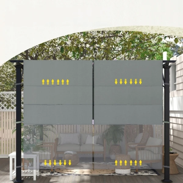 Wymienny dach do pergoli 3 x 3 m UV30+ ciemnoszary Outsunny