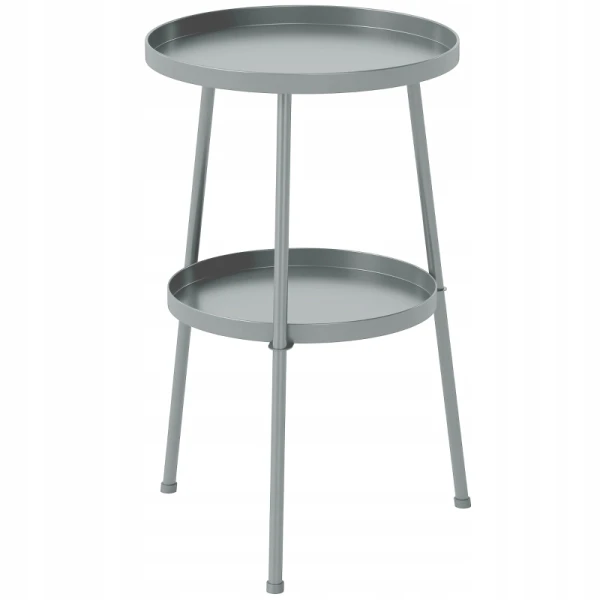 Stolik balkonowy tarasowy metalowy Ø36 cm ciemnoszary Outsunny
