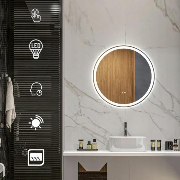Lustro łazienkowe LED 60 cm antypara dotykowe kleankin