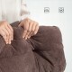 Fotel biurowy z podnóżkiem HOMCOM regulowane oparcie aksamitny kolor kawa
